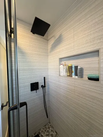 a bathroom with a shower