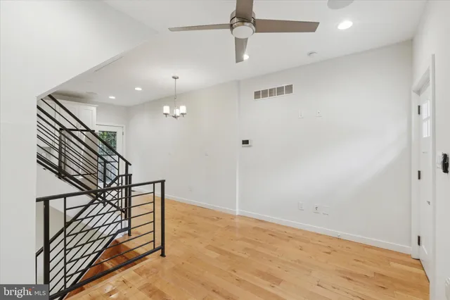 an entryway in a hall with an entryway