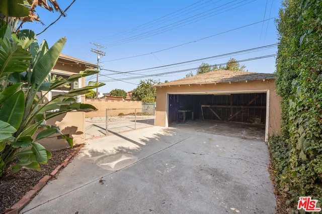 a view of a car garage with a fireplace