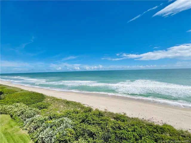 a view of an ocean and a beach
