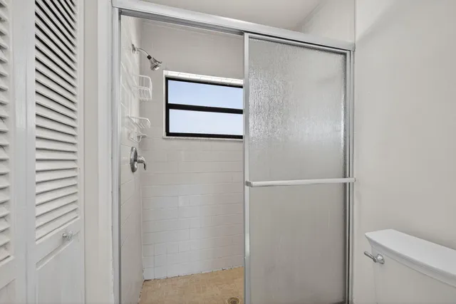 a bathroom with a shower