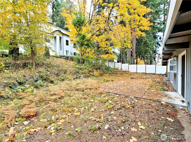a view of a yard with a house