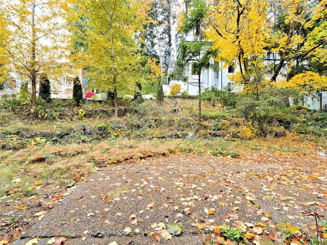 a backyard of a house with lots of green space