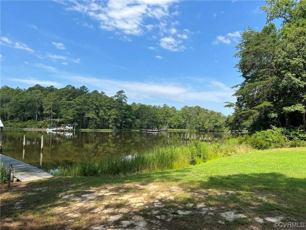 1065 Griffin's Landing Road Lancaster, VA 22503 - Photo 14 of 18 a view of a lake in between two large trees