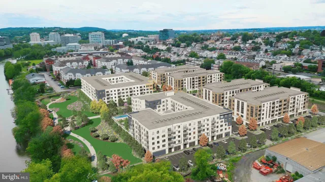an aerial view of a city