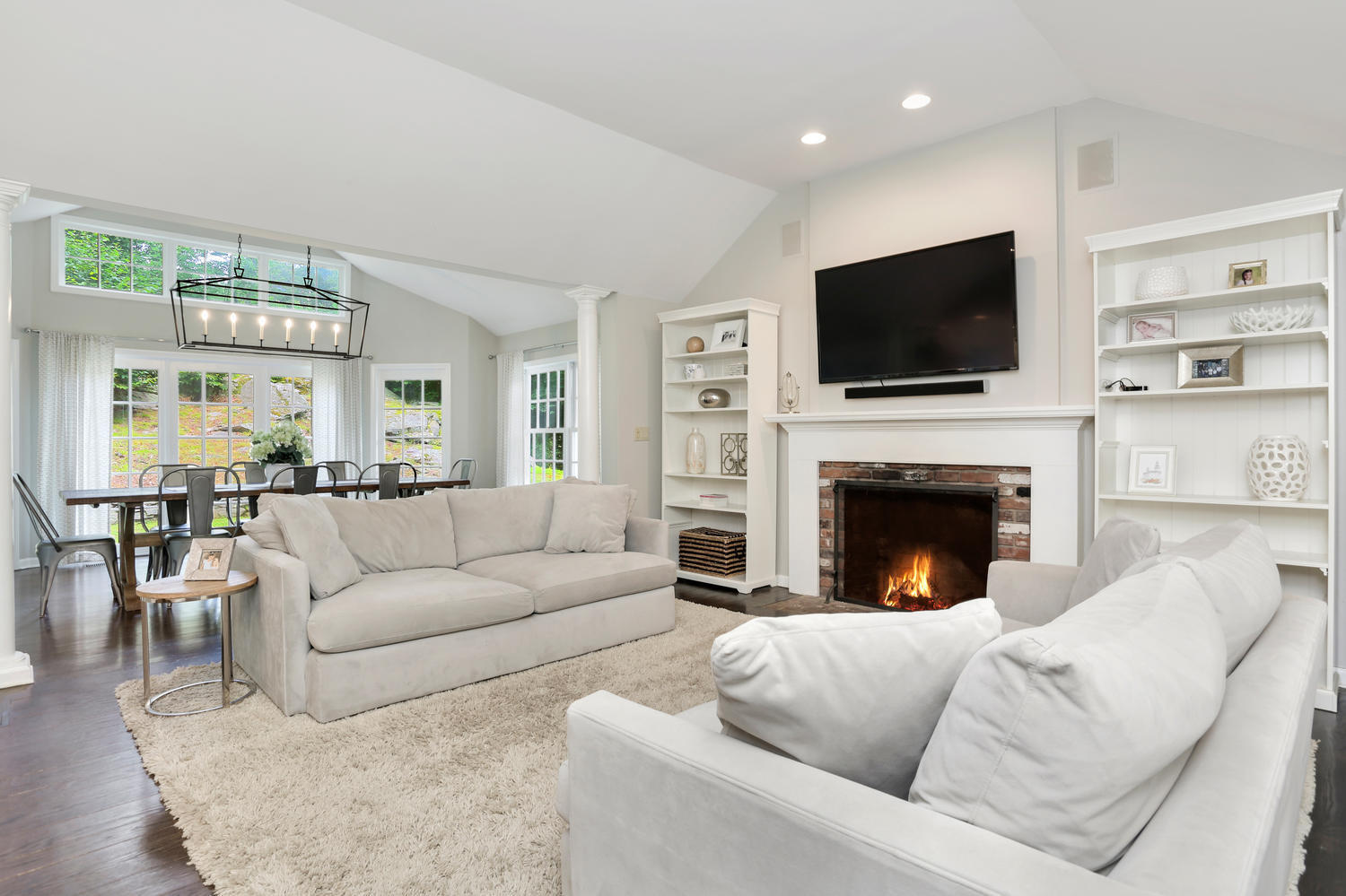 171 Jonathan Road New Canaan, CT 06840 - Photo 13 of 38 a living room with furniture fireplace and flat screen tv