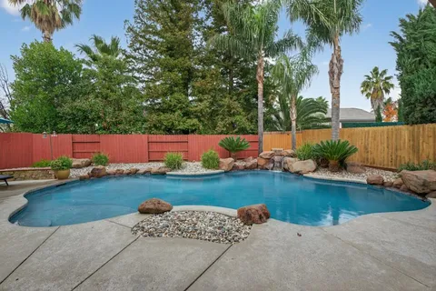 an aerial view of a house having outdoor space
