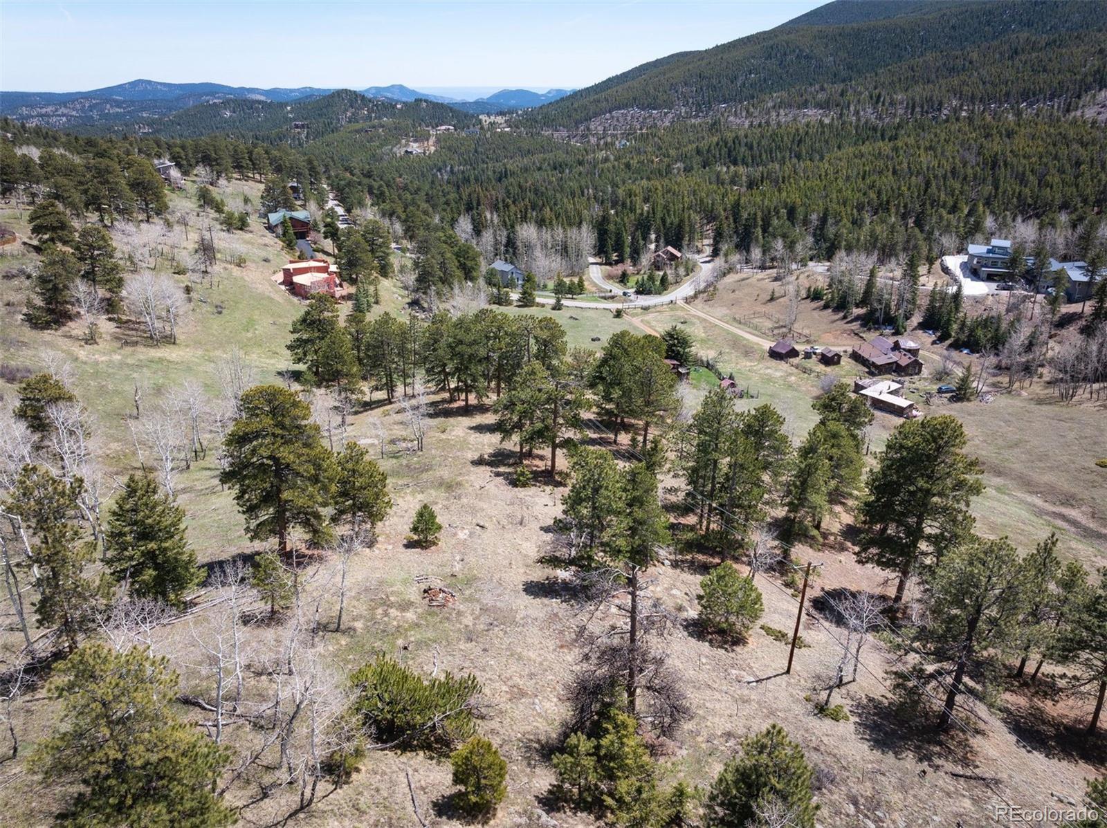 Pine Valley Road Evergreen, CO 80439 - Photo 18 of 30 a view of a forest with a lake