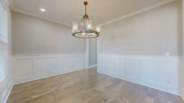 a view of a chandelier in a room