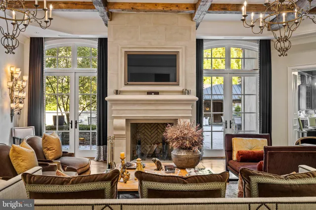 a living room with furniture