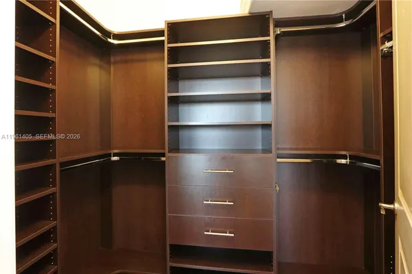a close view of closet