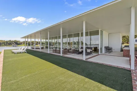 a building view with a garden and outdoor space