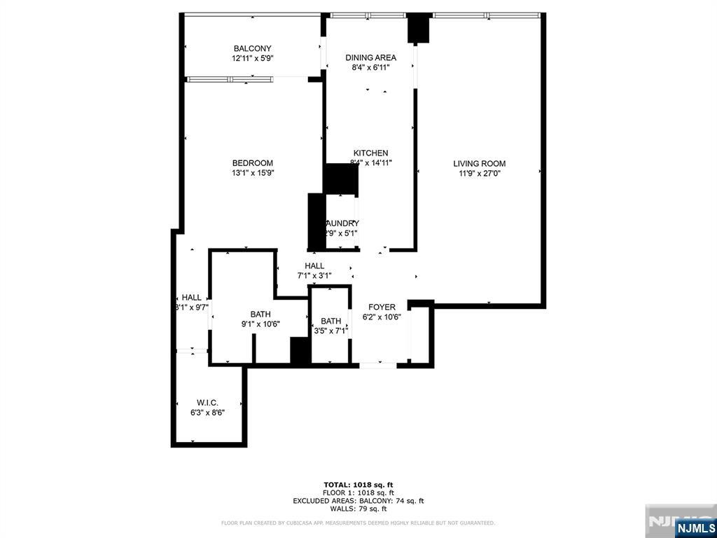 800 Palisade Avenue, Unit 2007 Fort Lee, NJ 07024 - Photo 20 of 21 a picture of a floor plan