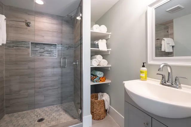 a outdoor living space with furniture and a potted plant