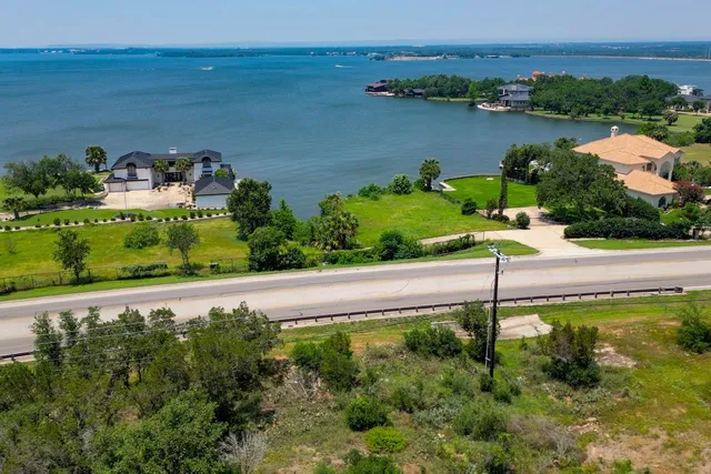 a view of a lake with a house
