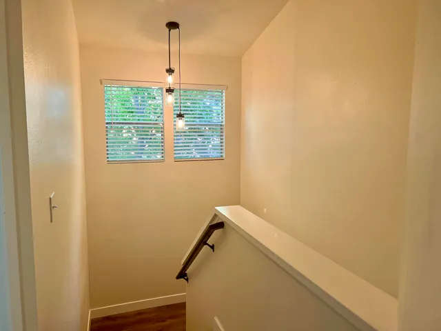 a view of a room with a window