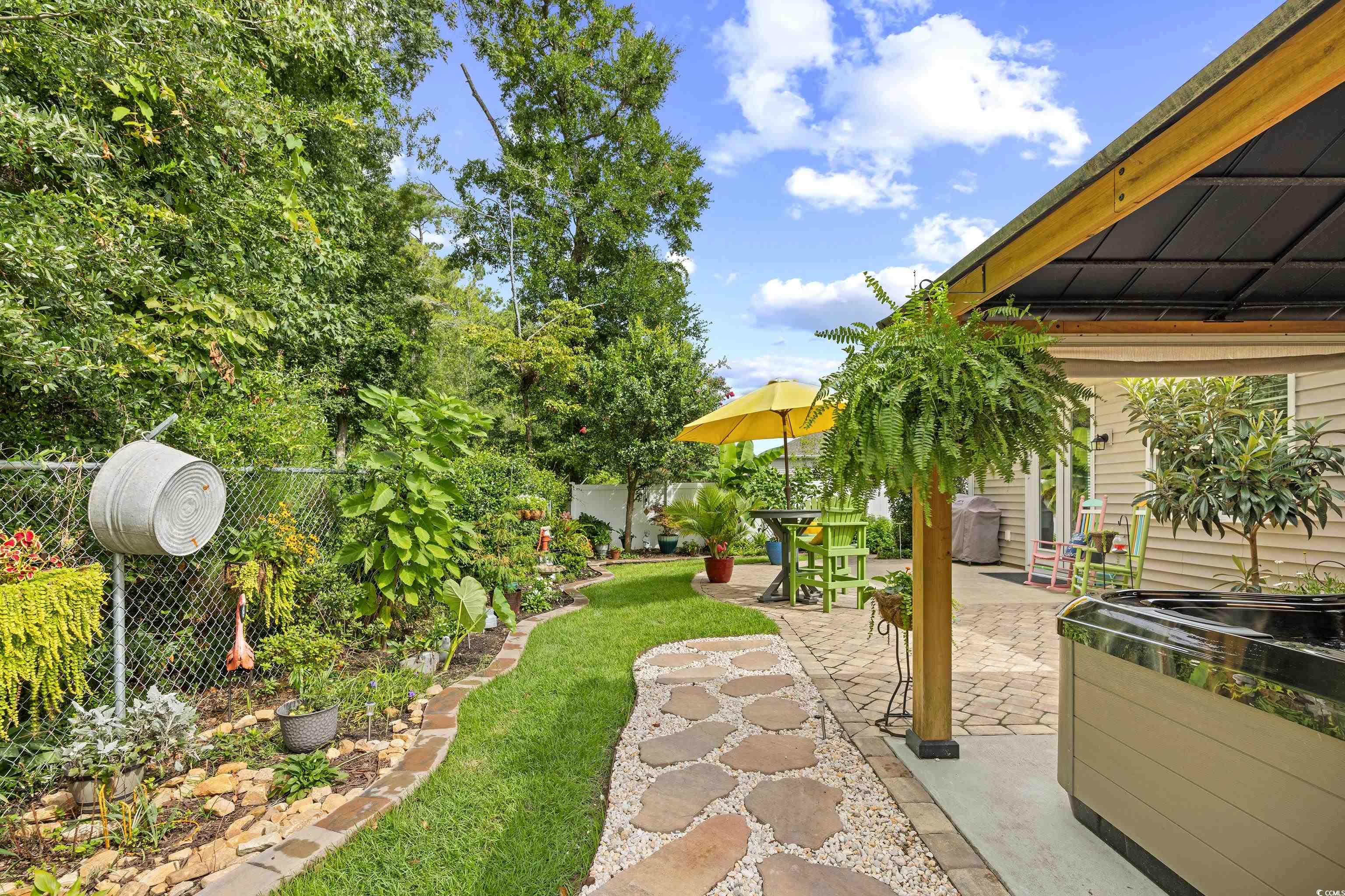 1104 Inlet View Drive North Myrtle Beach, SC 29582 - Photo 33 of 40 Fenced backyard with a patio area