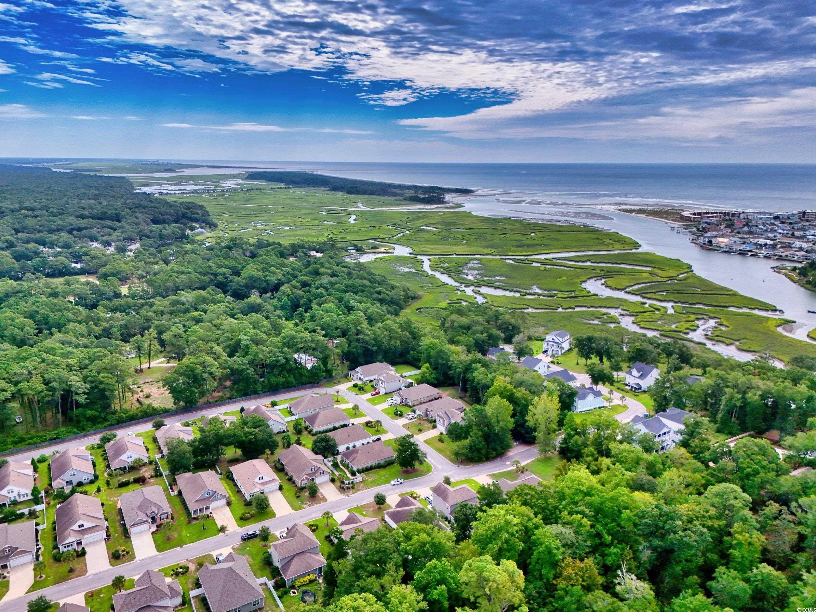 1104 Inlet View Drive North Myrtle Beach, SC 29582 - Photo 6 of 40 Aerial view of residential area featuring a large body of water