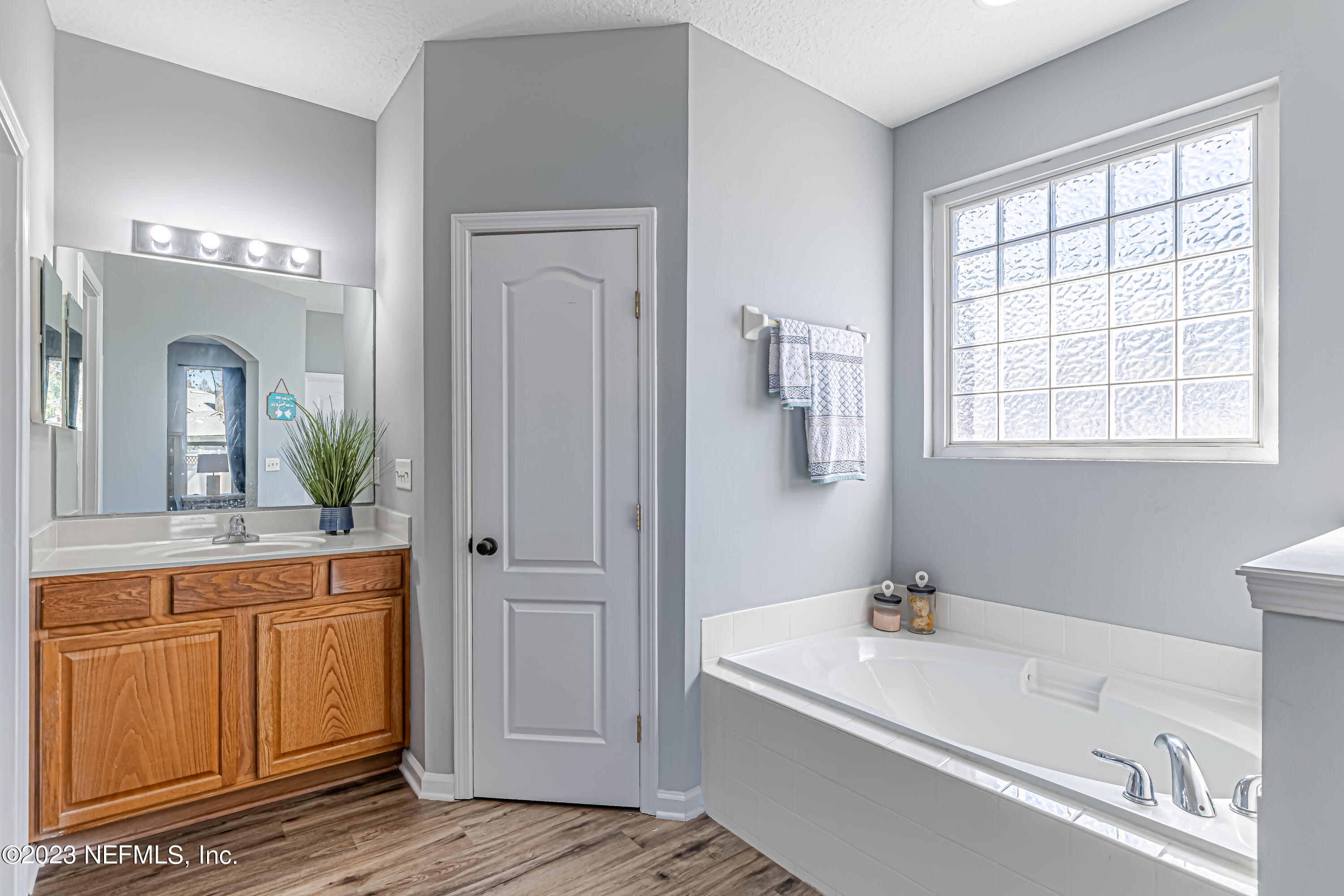 3795 Bedford Drive Middleburg, FL 32068 - Photo 31 of 54 a bathroom with a tub a sink and mirror