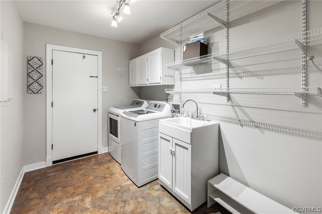 2210 Albion Road Midlothian, VA 23113 - Photo 18 of 36 a utility room with sink dryer and washer