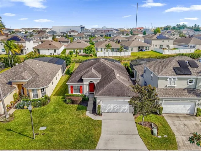 an aerial view of multiple house