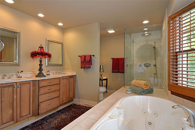 833 North Inverway Road Inverness, IL 60067 - Photo 16 of 25 a bathroom with a tub sink mirror and shower