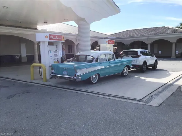 a car parked in front of building