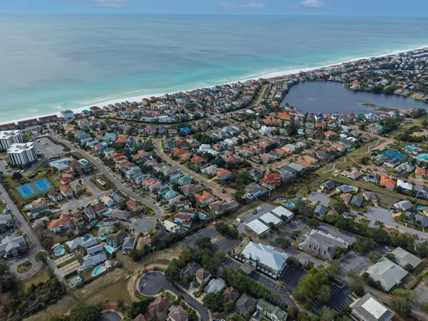 an aerial view of a city