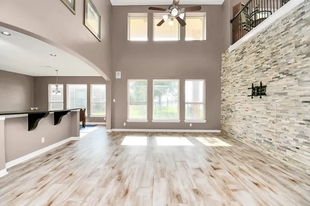 a view of livingroom with wooden floor