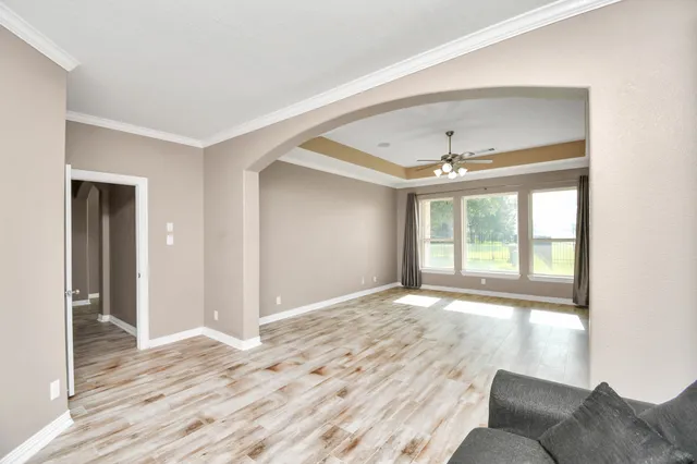a view of livingroom with furniture and wooden floor