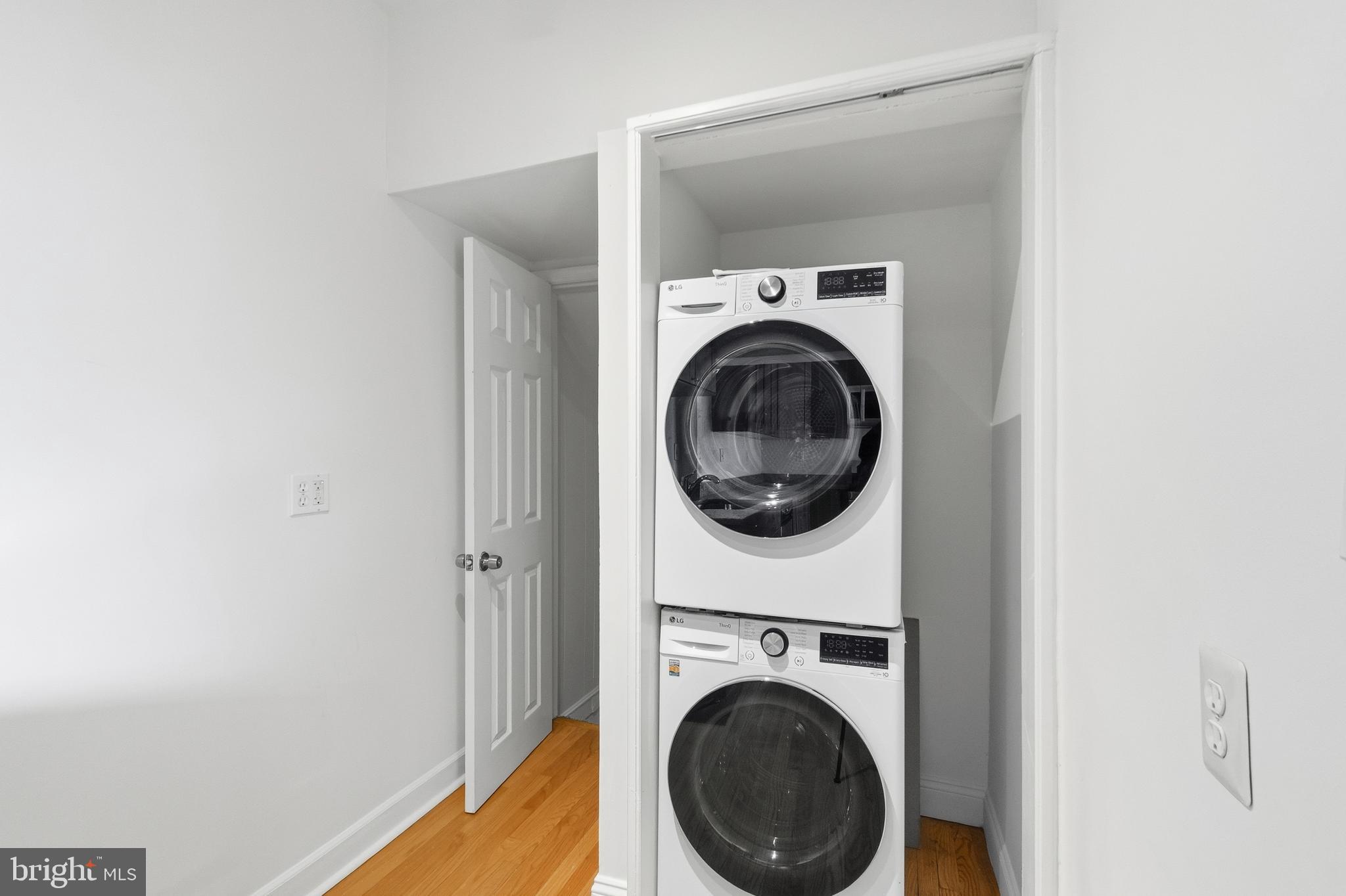 440 Delafield Place Northwest Washington, DC 20011 - Photo 17 of 33 a view of a hallway with washer and dryer
