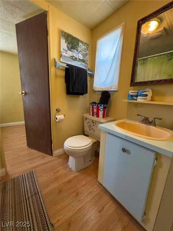 551 Piltz Road Pahrump, NV 89060 - Photo 21 of 22 Full bath featuring vanity, a textured ceiling, and light wood-style flooring