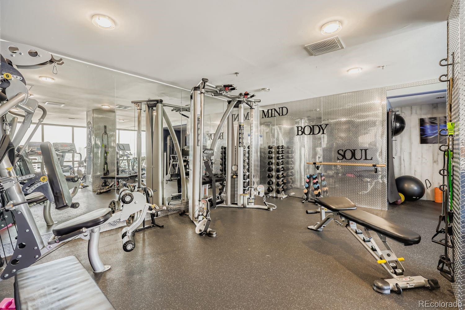 1625 Larimer Street, Unit 1007 Denver, CO 80202 - Photo 22 of 28 a view of a room with gym equipment
