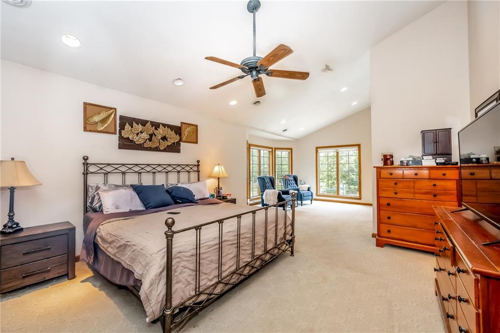 141 Timber Springs Drive Indiana, PA 15701 - Photo 37 of 50 a bedroom with a bed and ceiling fan