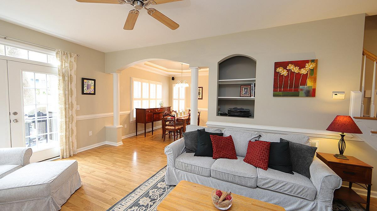 Family Rm w Doors to Fenced In Backyard