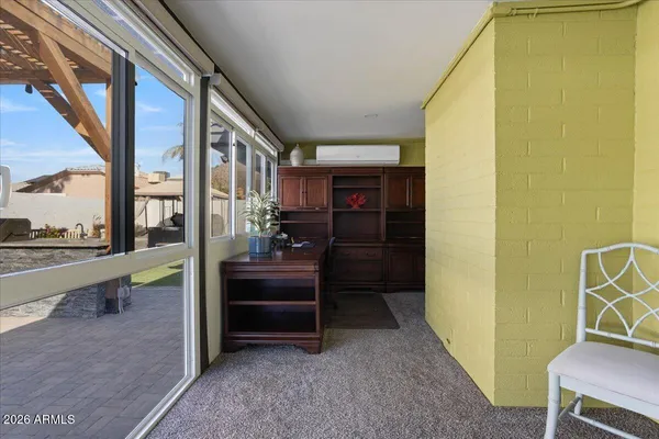 a living room with furniture