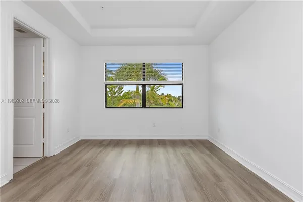 an empty room with a window