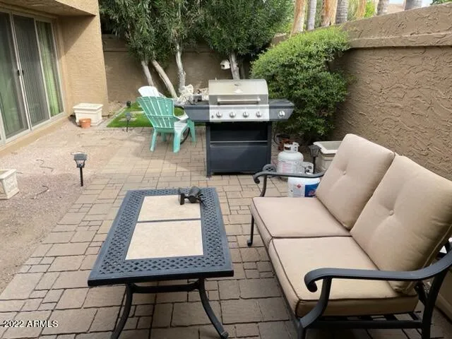 a living room with furniture