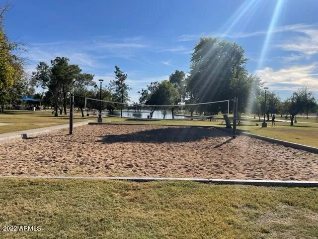 a view of a yard with an outdoor space