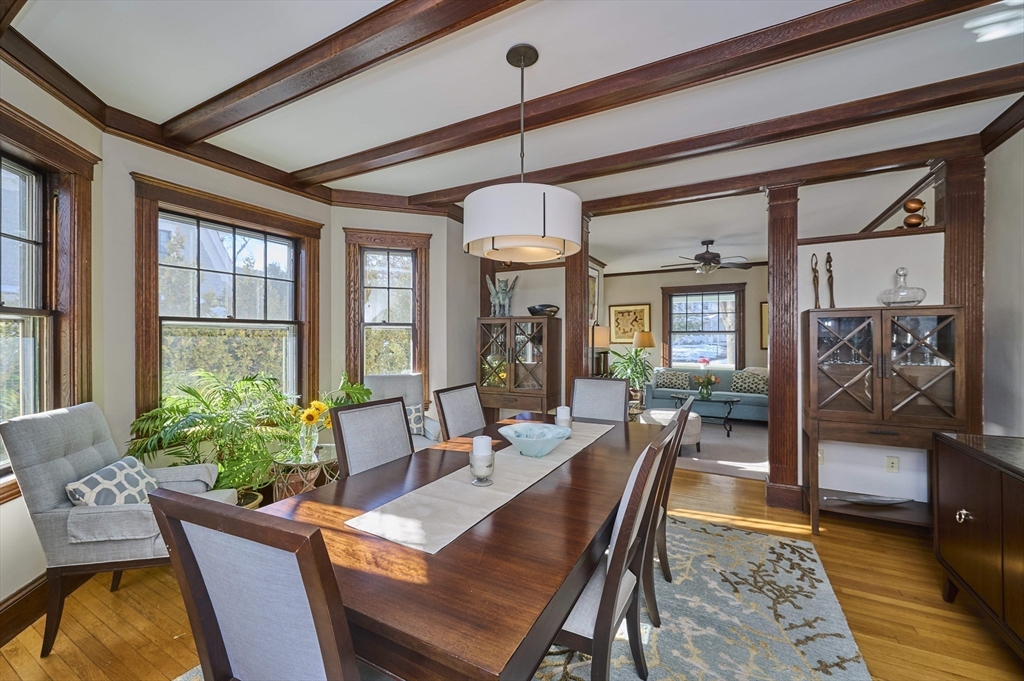 132 Windermere Road Auburndale, MA 02466 - Photo 10 of 38 a view of a dining room with furniture window and wooden floor