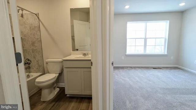 an empty room with closet