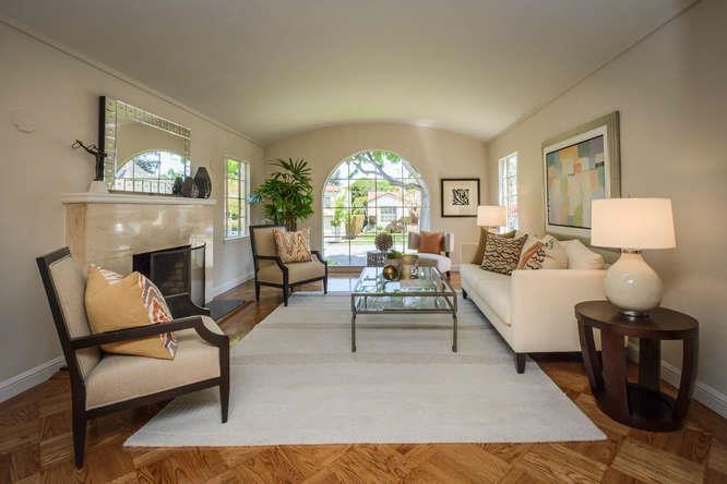 Clarendon Road Burlingame, CA 94010 - Photo 3 of 19 a living room with furniture and a fireplace