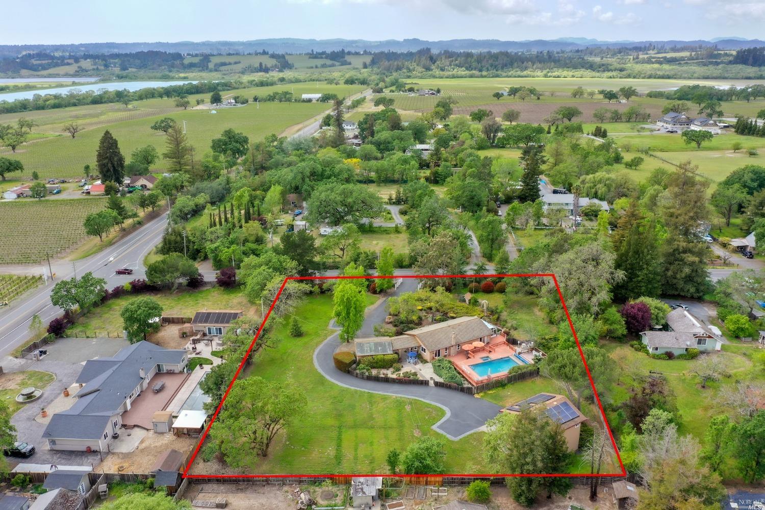 1454 Olivet Road Santa Rosa, CA 95401 - Photo 28 of 30 an aerial view of residential houses with outdoor space