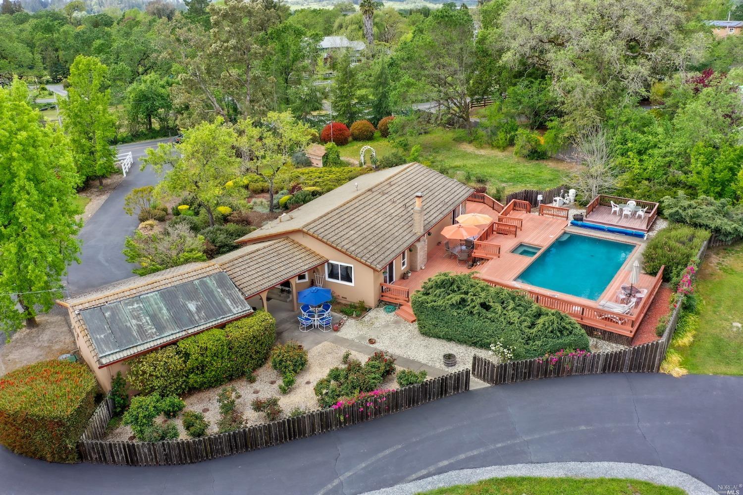 1454 Olivet Road Santa Rosa, CA 95401 - Photo 29 of 30 an aerial view of a house with a yard basket ball court and outdoor seating