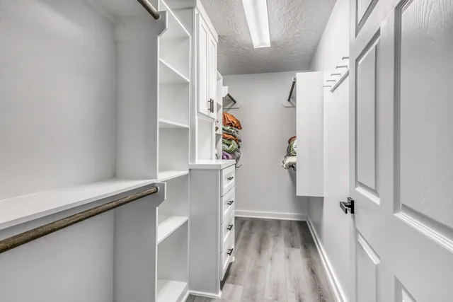 a view of entryway with wooden floor