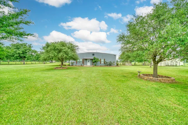 a view of a trees with a big yard
