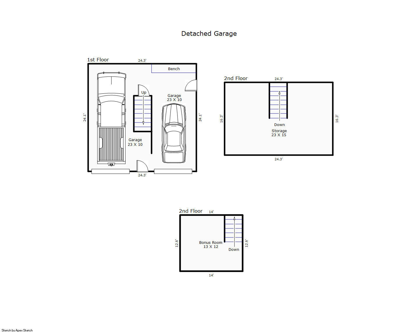 222 Quail Ridge Road Wilmington, NC 28409 - Photo 37 of 37 Floor Plan - 2nd Floor & Detached Buildi