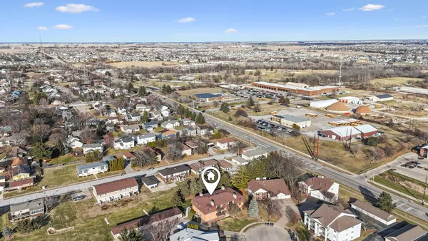 an aerial view of a city