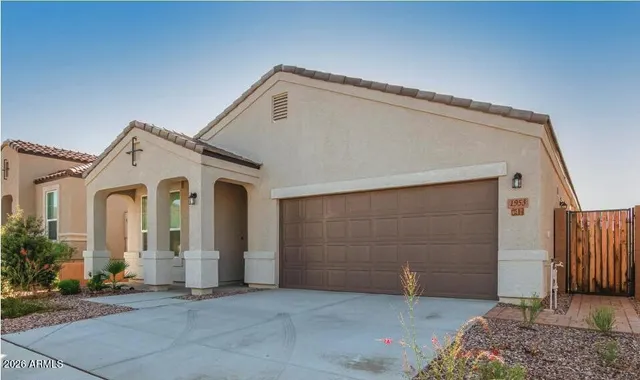a view of a house with a garage