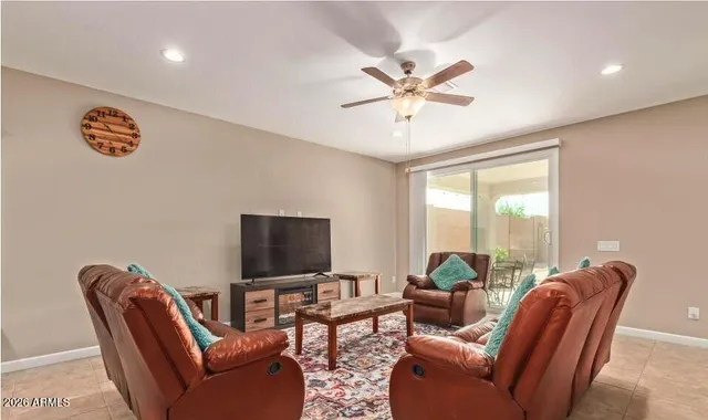 a living room with furniture